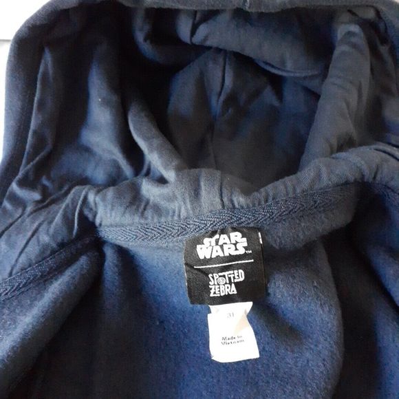 Toddler Star Wars Mandalorian Navy Blue Fleece Zip-up Hoodie 3T-Spotted Zebra - Picture 6 of 9